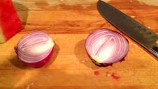 2.  chop red onion for salsa